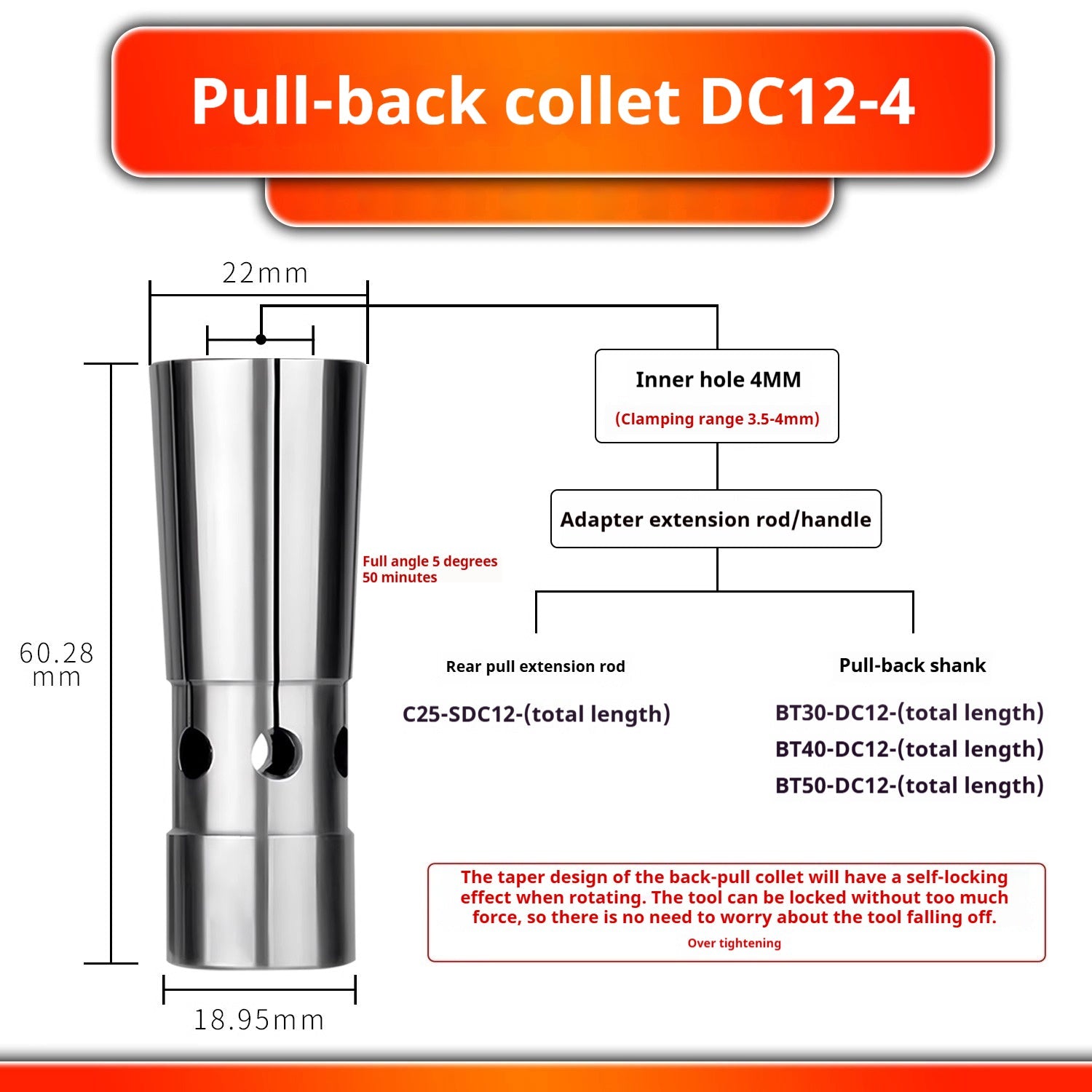 6026 Pull Back Collet DC4 DC6 DC8 DC12 Pull Back Collet Spring Collet Taiwan High Precision Latch Shandong Denso Pricision Tools Co.,Ltd.